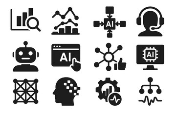 Control pattern vision smart icon workflow predictive interface ai application vector assistant