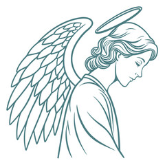 Beautiful angel with wings and halo vector art