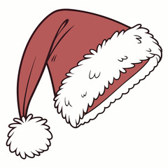 Hand drawn santa claus hat