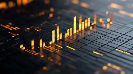 Black and orange image of a computer screen with a lot of lines and squares. The image has a futuristic and technological vibe