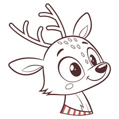 Cute reindeer head for christmas decoration