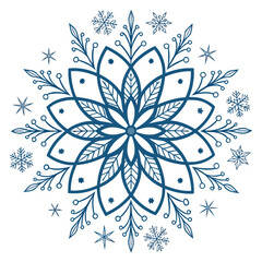 Blue snowflake, winter holiday decoration