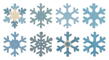 Fototapeta premium PNG Watercolor snowflakes winter decoration, element set on transparent background