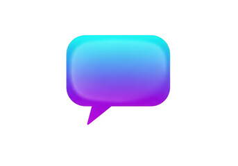 Fototapeta premium Vibrant gradient speech bubble icon glowing with communication and messaging symbolism transparent background
