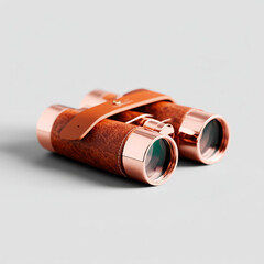 Classic weathered vintage field binoculars aged brass retro exploration navigation optical tool