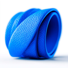 Coiled blue web belt casual fashion accessory canvas strap streetwear style apparel