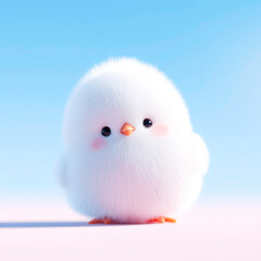 Cute newborn farm chick fluffy yellow poultry animal isolated studio style high resolution