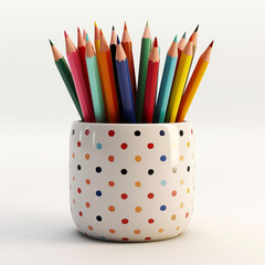 Minimal white desk pen holder modern Scandinavian organizer clean studio product mockup