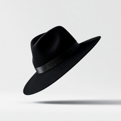 Modern black fedora minimal clean fashion accessory mens classy evening style headwear