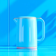 Modern blue electric kettle kitchen appliance hot water boiler household cooking device