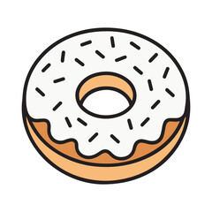 chocolate donut isolated on white background vector illustration