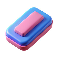 Blue and pink rectangular object isolated on transparent background