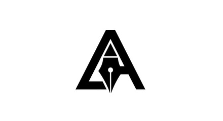 A stylized black letter 'A' logo incorporating a fountain pen nib within its design.