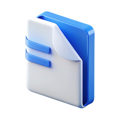 A 3d icon representing a document or folder isolated on transparent background