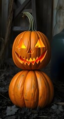 Scary Halloween pumpkin. Halloween photo. Background photo