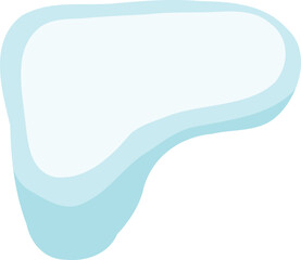 White snowy cape on white background, snowdrifts, Winter element, border frame snow decoration. cartoon flat decoration with snowflakes, icicles isolated illustration