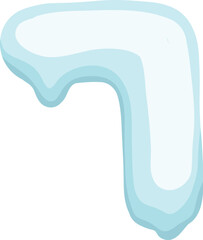 White snowy cape on white background, snowdrifts, Winter element, border frame snow decoration. cartoon flat decoration with snowflakes, icicles isolated illustration