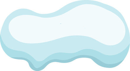 White snowy cape on white background, snowdrifts, Winter element, border frame snow decoration. cartoon flat decoration with snowflakes, icicles isolated illustration