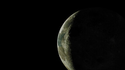 moon's illuminated surface in view from orbit