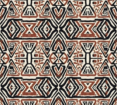 African Mud-Cloth (Bogolanfini) Tribal Pattern