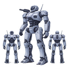 Fototapeta premium Futuristic Advanced AI Humanoid Robot Next-Generation Android Prototype in Sci-Fi Laboratory High-Tech 