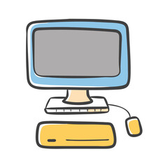 Retro computer illustration scalable vector graphic desktop icon