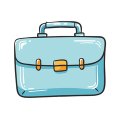 Vector illustration of a light blue briefcase business icon