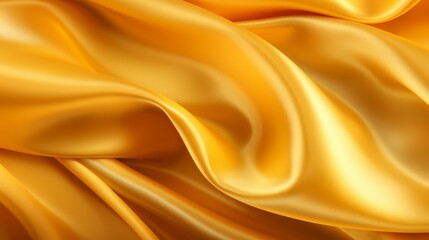 Fototapeta premium Gold fabric with a wave pattern. The fabric is very soft and looks very luxurious. The color of the fabric is bright and warm, giving off a feeling of happiness and positivity