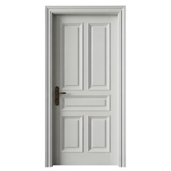 Elegant white panel door with classic bronze handle invites exploration