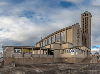 Blois, France - 10 27 2025: Panoramic view of the Basilica of Our Lady of the Trinity
