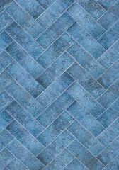 Fototapeta premium Textured Blue Tile with Classic Pattern for Interior Design