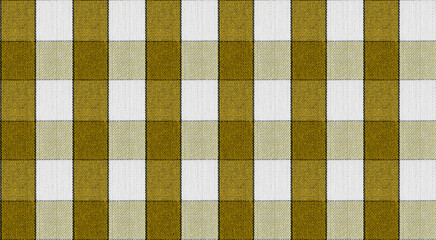 Fototapeta premium Checkered Yellow White Textile Pattern Close up Shot