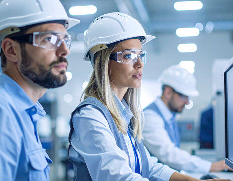 Realizaci&oacute;n de proyectos en la industria, ingenieros reunidos en plena obra.