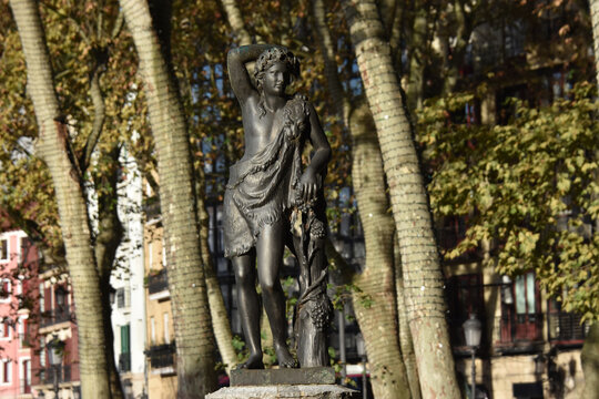 statue jardin de casco viejo, Bilbao, Espagne. 