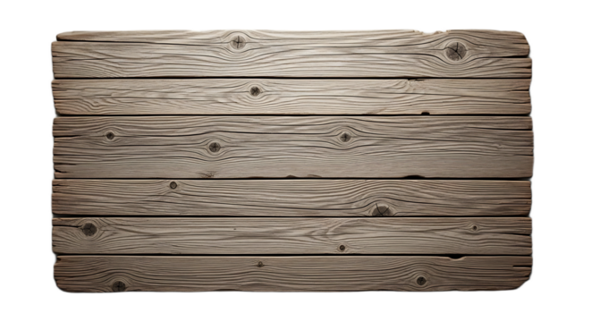 A close up of a weathered wooden plank surface showing knots and grain patterns in a horizontal layout