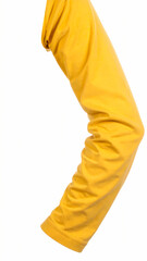 Isolated yellow long sleeve shirt arm on transparent background for design