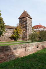 Tower At The City Walls In Nuremberg, Germany. 