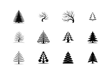 Obraz premium Minimal Christmas tree collection vector