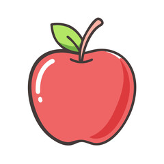 Red apple vector illustration for healthy eating and food graphics