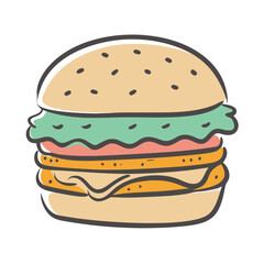 Delicious vector burger illustration scalable icon food graphic