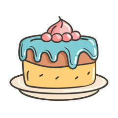 Delicious layered cake vector illustration sweet treat dessert icon
