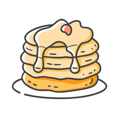 Delicious stack of pancakes vector illustration scalable food art