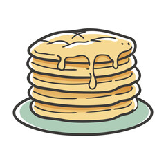 Delicious stack of pancakes with syrup vector illustration