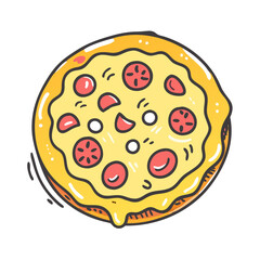 Delicious pepperoni pizza vector illustration for food graphics