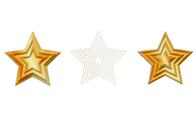 Obraz premium golden 3d stars rating icons