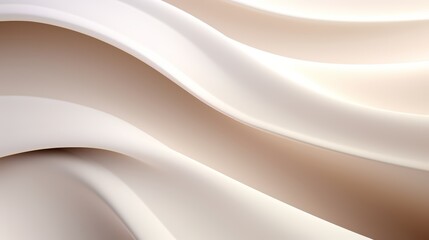 Fototapeta premium White and cream colored wave pattern. The image is a digital rendering of a wave pattern. The wave pattern is very smooth and flowing, giving the impression of a gentle, calming movement