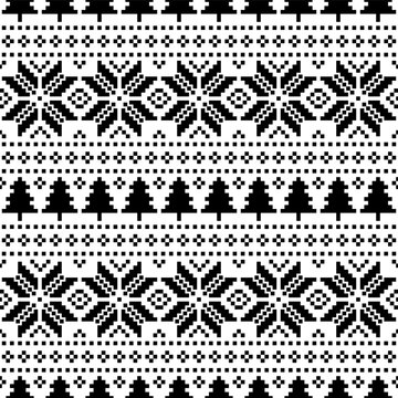 Christmas Seamless ethnic pattern made from square shape for xmas celebrate. Christmas texture for decoration in black white or monochrome color