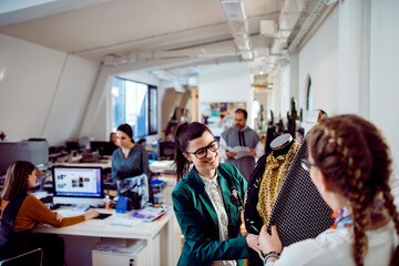 Designers working in a textile design office