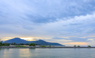 Beautiful mountain range is visible in the distance