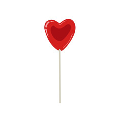 red heart shaped lollipop